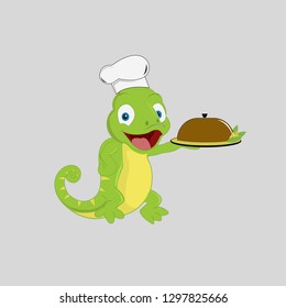 Iguana Restaurant Logo template - vector