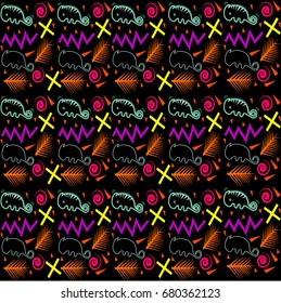 Iguana seamless colorful pattern