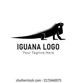 Iguana Silhouette Logo Vector Template