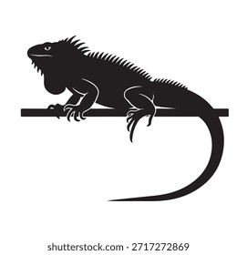 Iguana Silhouette Diseño de logotipo de Vector