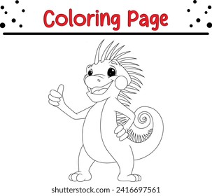 iguana thumbs up colororing page