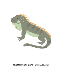 Iguana. Vector illustration of cute safari animal.