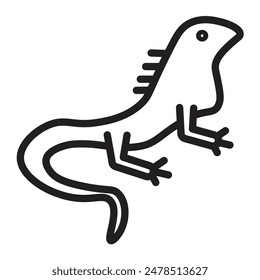 Iguana Vector Line Icon Design