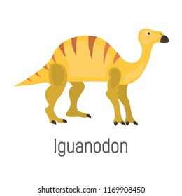 Iguanodon dinosaur color vector icon. Flat design