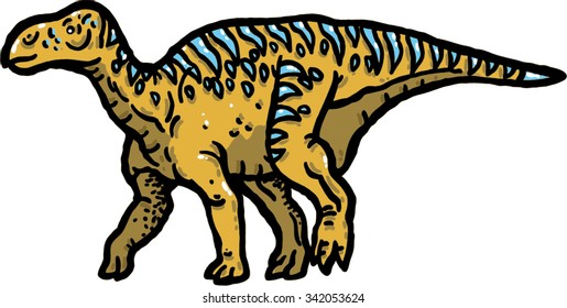 Iguanodon dinosaur design illustration dragon of archeology