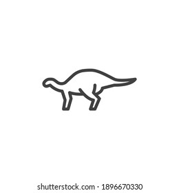 Iguanodon dinosaur line icon. linear style sign for mobile concept and web design. Iguanodon outline vector icon. Symbol, logo illustration. Vector graphics
