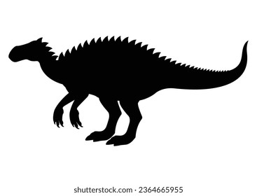 Iguanodon Dinosaur Silhouette Vector Isolated on White Background