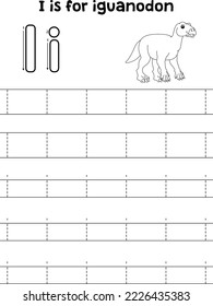 Iguanodon Dinosaur Tracing Letter ABC Coloring I