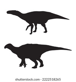 Iguanodon Dinosaur Vector Illustration Silhouette
