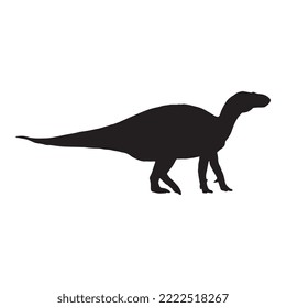 Iguanodon Dinosaur Vector Illustration Silhouette
