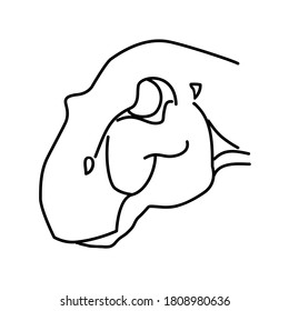 Iguanodon Icon. Doodle Hand Drawn or Black Outline Icon Style