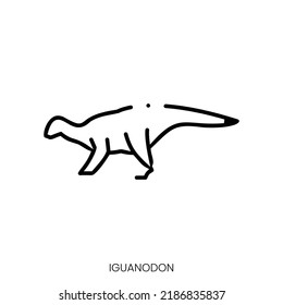 iguanodon icon. Linear style sign isolated on white background. Vector illustration