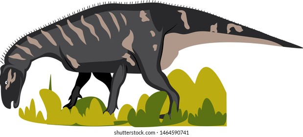 Iguanodon, illustration, vector on white background.