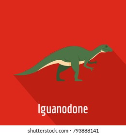 Iguanodone icon. Flat illustration of iguanodone vector icon for web.