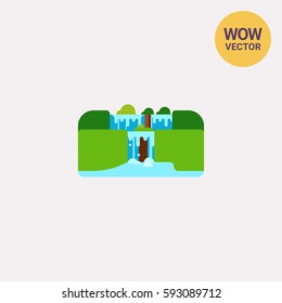 Iguassu Falls vector icon