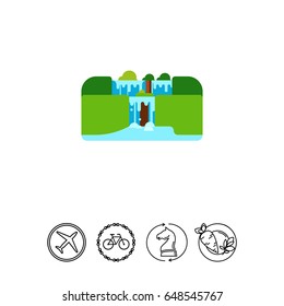 Iguassu Falls vector icon