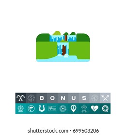 Iguassu Falls vector icon