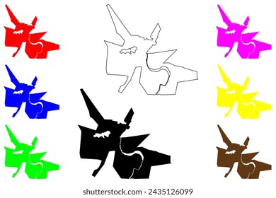 Iguatu city (Federative Republic of Brazil, Ceará state) map vector illustration, scribble sketch Iguatu map