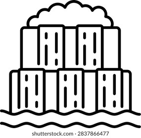 Iguazu Falls Illustration vector Icon Design