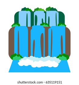 Iguazu Falls on the white background. Argentina. Vector illustration