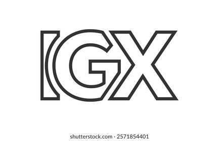 IGX logo design template with strong and modern bold text. Initial based vector logotype featuring simple and minimal typography. Trendy company identity ideal for businesses brand presence.