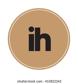 ih brown letters ,abstract background logo, design identity in circle, alphabet letter