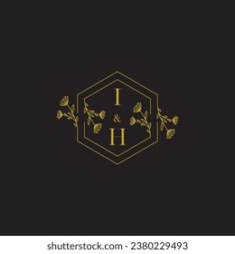 IH elegant wedding initial logo in high quality professional design that will print well across any print media