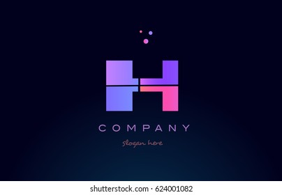 ih i h creative color blue background pink purple blue magenta alphabet letter company logo vector icon design