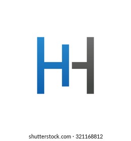 IH HI initial company H square shape logo blue