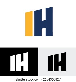 IH | HI letter logo design template vector