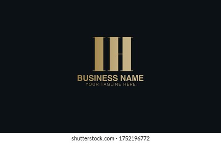 ih initial based letter typography logo design 