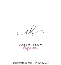 IH Initial beauty monogram logo vector