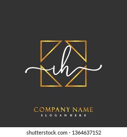 IH Initial Handwriting logo template vector
