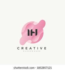 IH Initial Letter Colorful logo icon design template elements Vecto