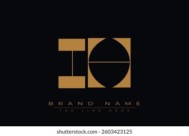 IH initial letter logo design. Letter I and H luxury alphabet letter logo icon template