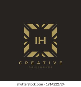 IH initial letter luxury ornament monogram logo template vector.