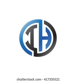 IH initial letters looping linked circle logo blue black