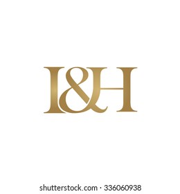 I&H Initial logo. Ampersand monogram golden logo