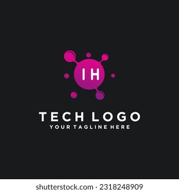 IH initials bubble logo template vector illustration stock image