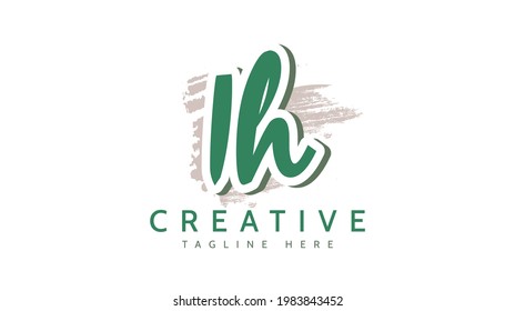 IH Initials, handwriting logo vector