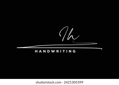 IH initials Handwriting signature logo.    IH Hand drawn Calligraphy lettering Vector. IH letter real estate, beauty, photography letter logo design.