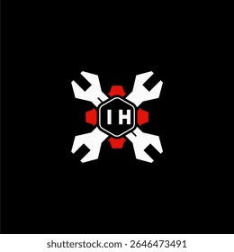 IH Initials Vektor Stok Otomotif Logo Design
