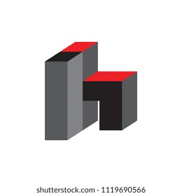 Ih letter logo 3D vector design