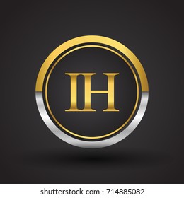 Ih Letter Logo Circle Gold Silver Stock Vector (Royalty Free) 714885082 ...