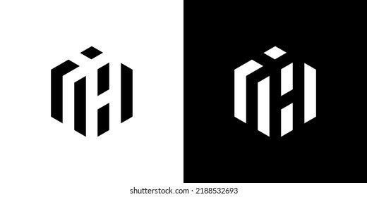 IH Letter Logo Design polygon Monogram Icon Vector Template