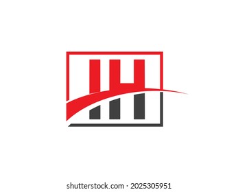 Plantilla de diseño de logotipo de carta IH