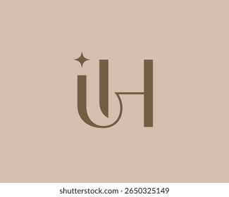 IH letter logo icon design. Classic style luxury initials monogram.