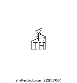IH line concept logo in high quality professional design that will be best for companies related to real estate