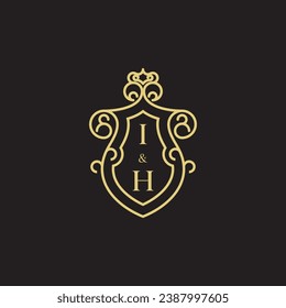 IH line vintage initial logo in high quality professional design that will print well across any print media