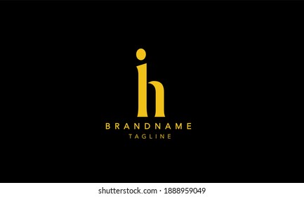 IH Letra minúscula IH Icono inicial Ilustración vectorial del logotipo de diseño